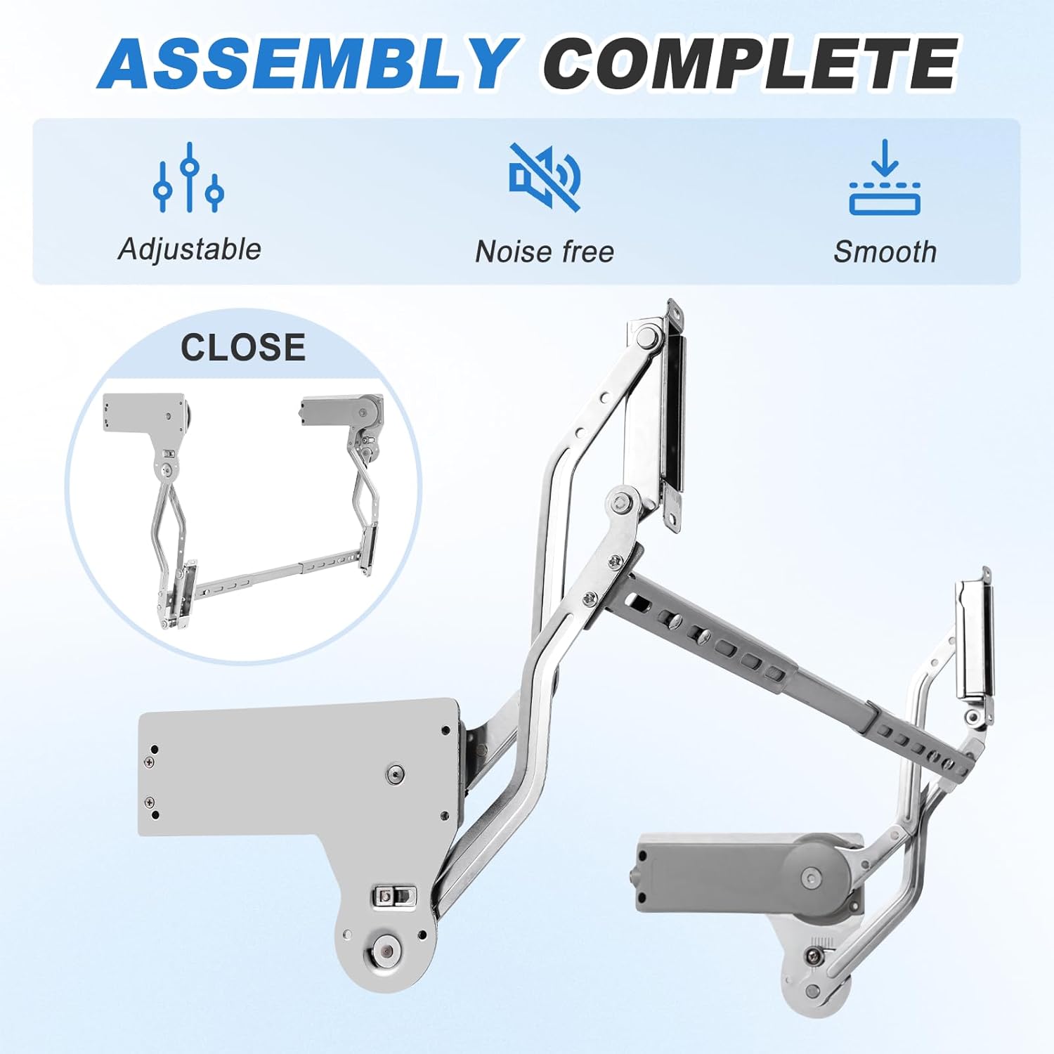 Vertical Lift Hydraulic Buffer Cabinet Door Hinge - 19.69-31.49in, Sturdy, Silent, Adjustable