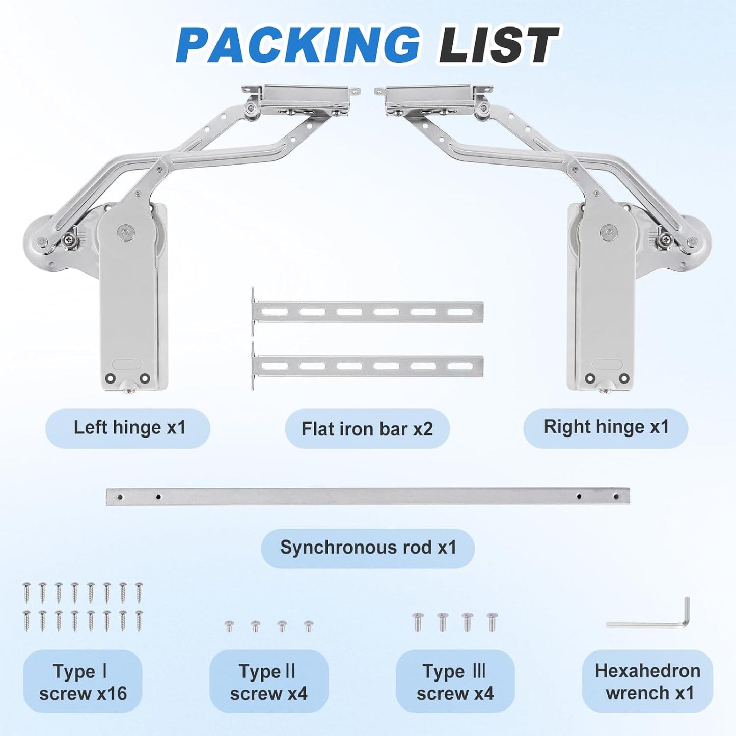 Vertical Lift Hydraulic Buffer Cabinet Door Hinge - 19.69-31.49in, Sturdy, Silent, Adjustable