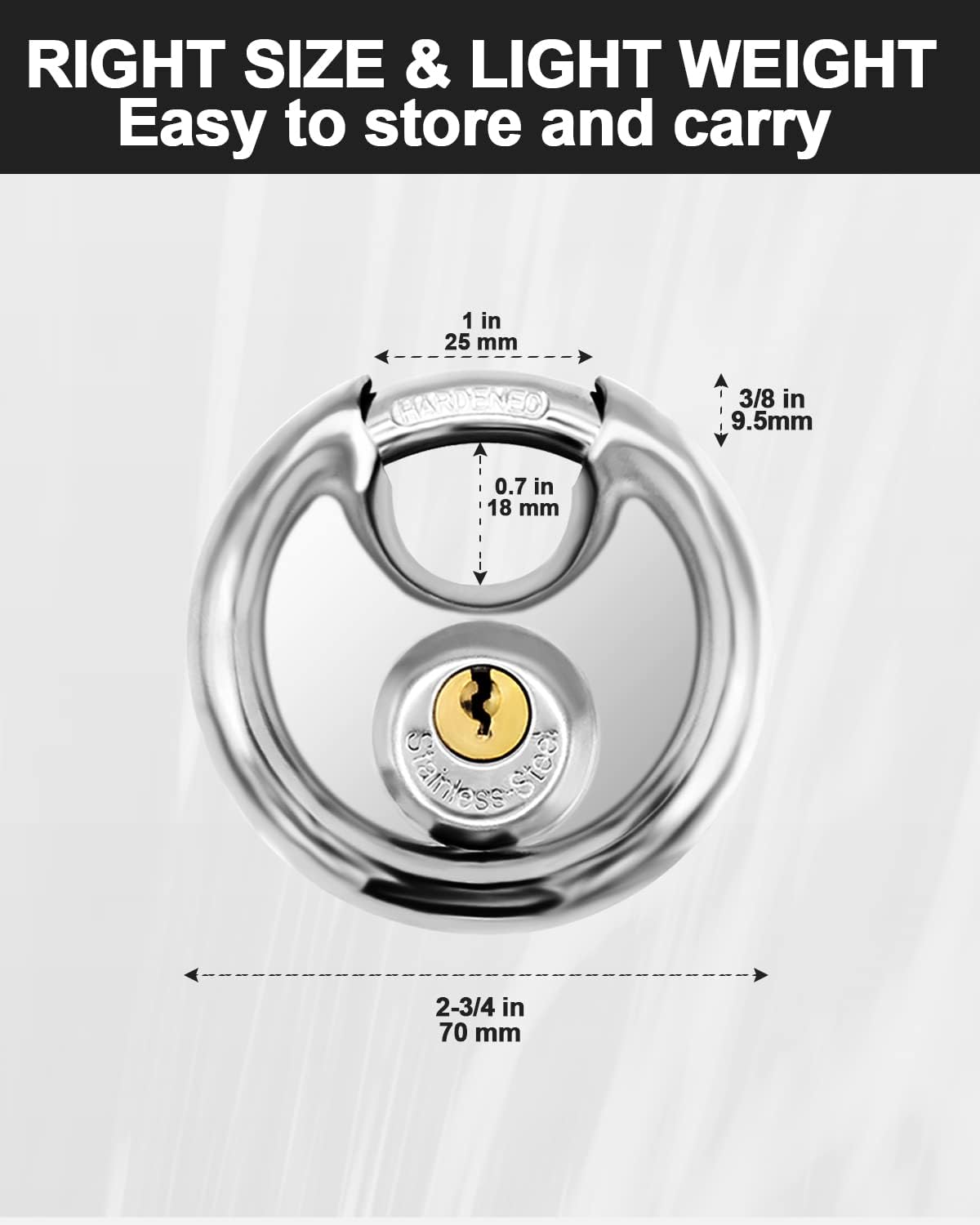 Vervida 2-Pack Discus Padlock and Combination Lock Set for Gym, School, Gate, Fence, Storage, Toolbox