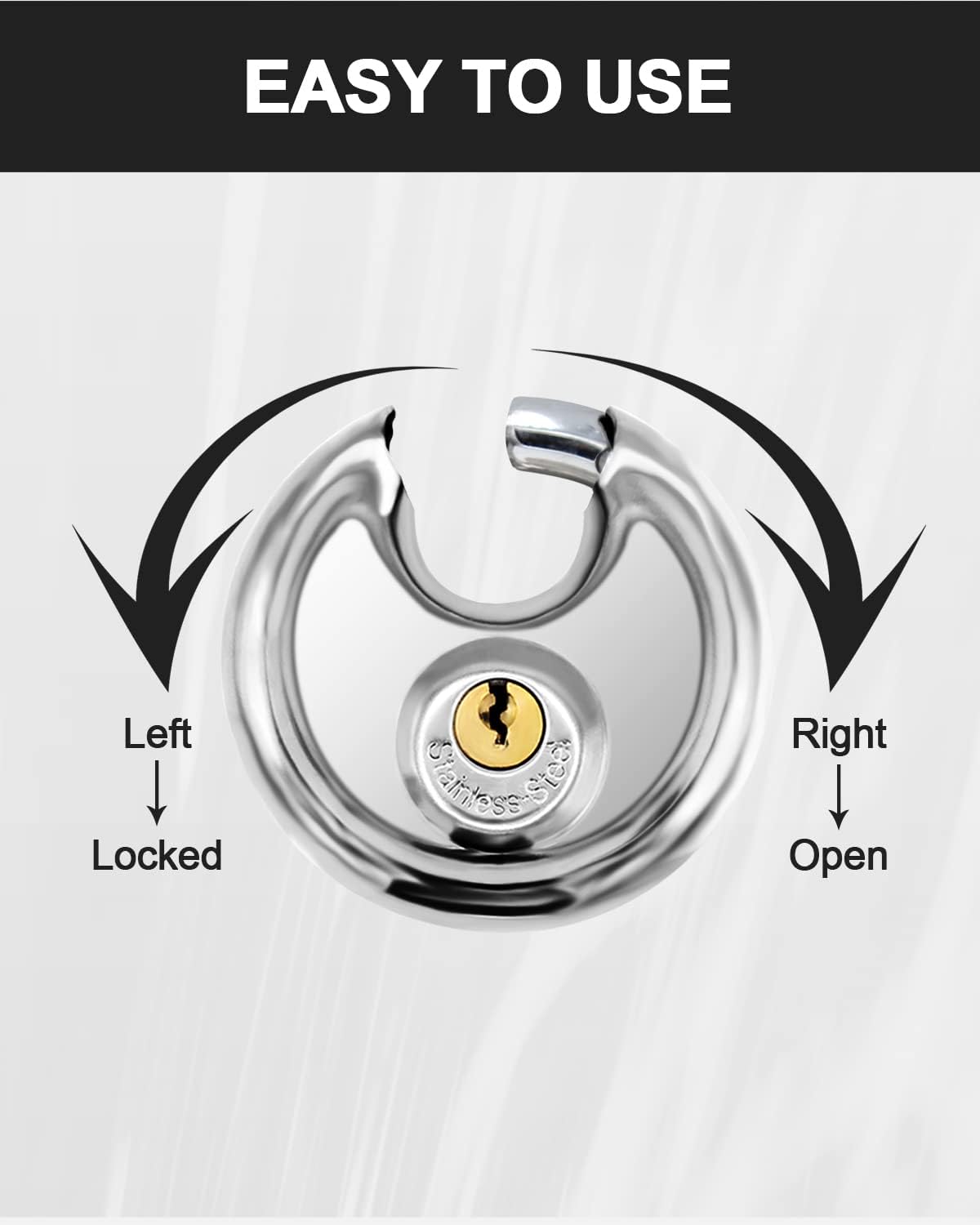 Vervida 2-Pack Discus Padlock and Combination Lock Set for Gym, School, Gate, Fence, Storage, Toolbox