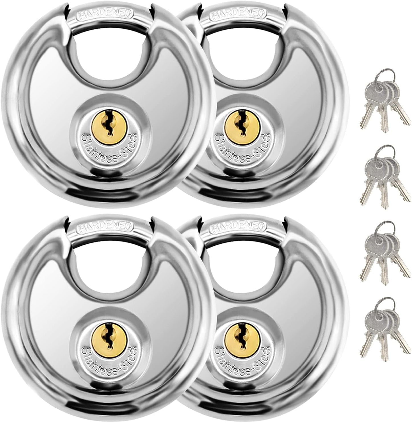 Vervida 2 Red Combination Lock & 4 Pack Disc Padlock Set for Gym/School Lockers, Hasp Gates, Fences, Storage - Secure Your Belongings!