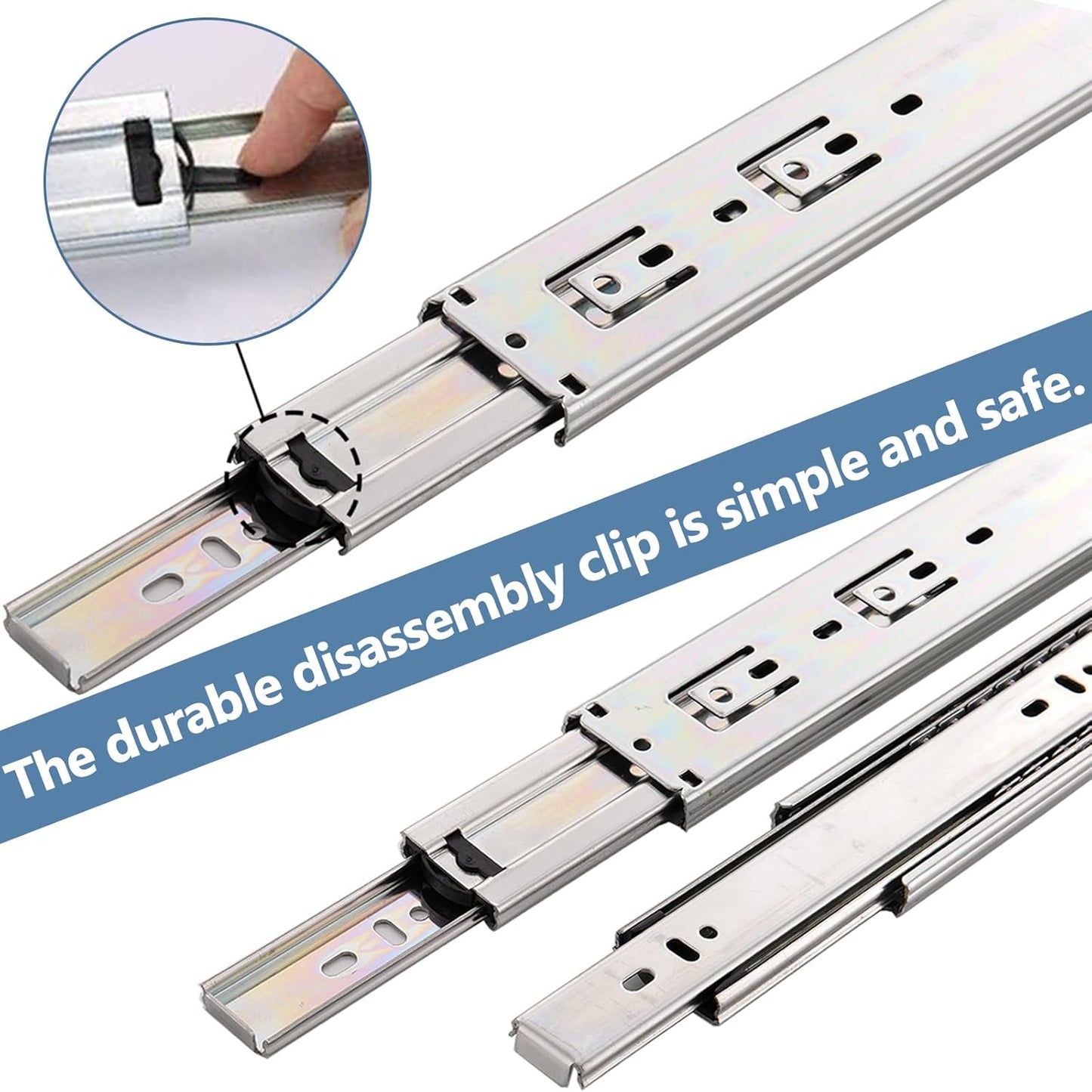 VESLA HOME 10 Pairs 22 Inch 3-Section Full Extension Soft Close Drawer Slides,110 LB Ball Bearing Metal Cabinet Side Mount Slow Close Drawer Hardware Slide,Available in 16" 18" 20" 22" Lengths