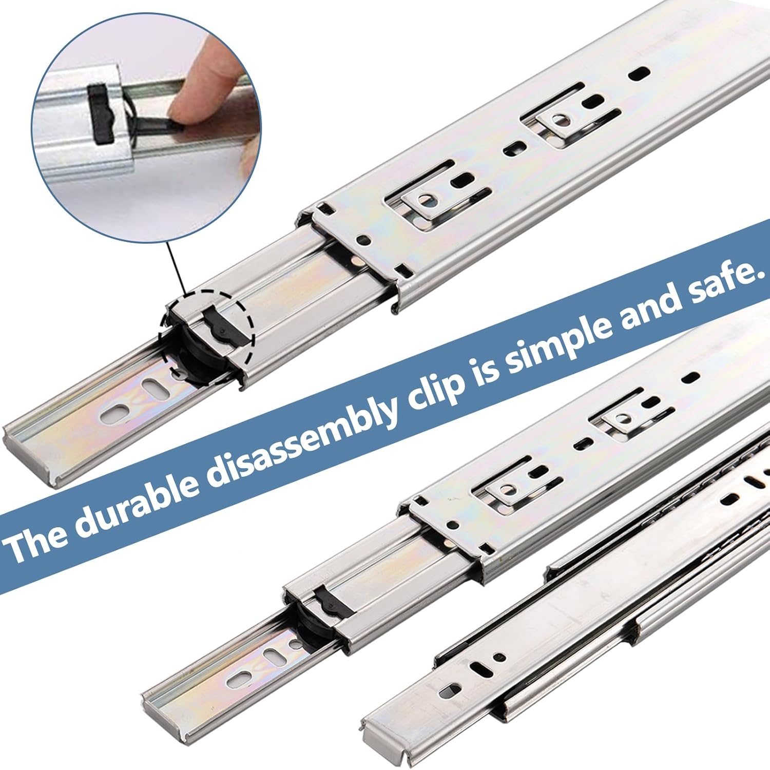 VESLA HOME 10 Pairs 22 Inch 3-Section Full Extension Soft Close Drawer Slides,110 LB Ball Bearing Metal Cabinet Side Mount Slow Close Drawer Hardware Slide,Available in 16" 18" 20" 22" Lengths