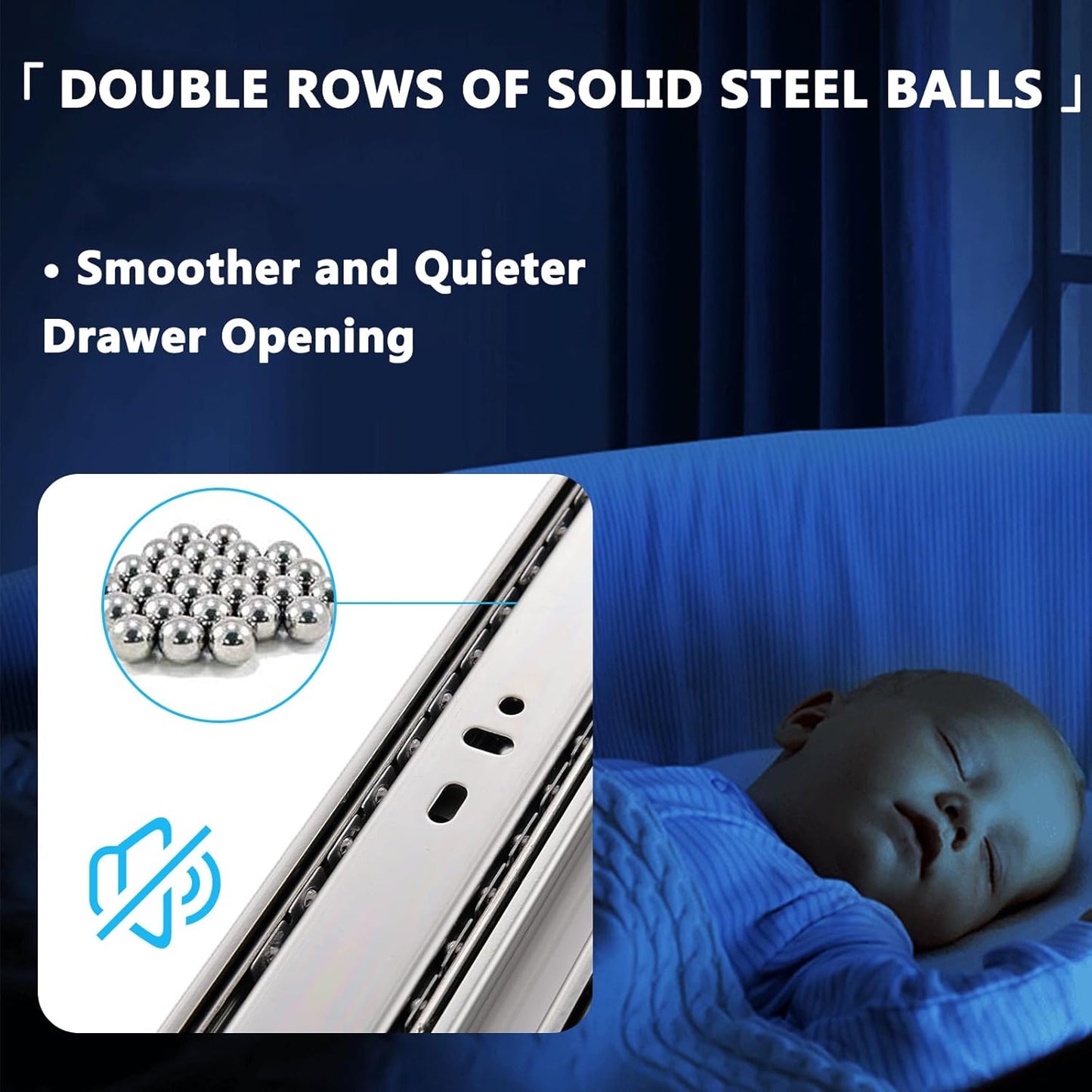 VESLA HOME 10 Pairs 22 Inch 3-Section Full Extension Soft Close Drawer Slides,110 LB Ball Bearing Metal Cabinet Side Mount Slow Close Drawer Hardware Slide,Available in 16" 18" 20" 22" Lengths