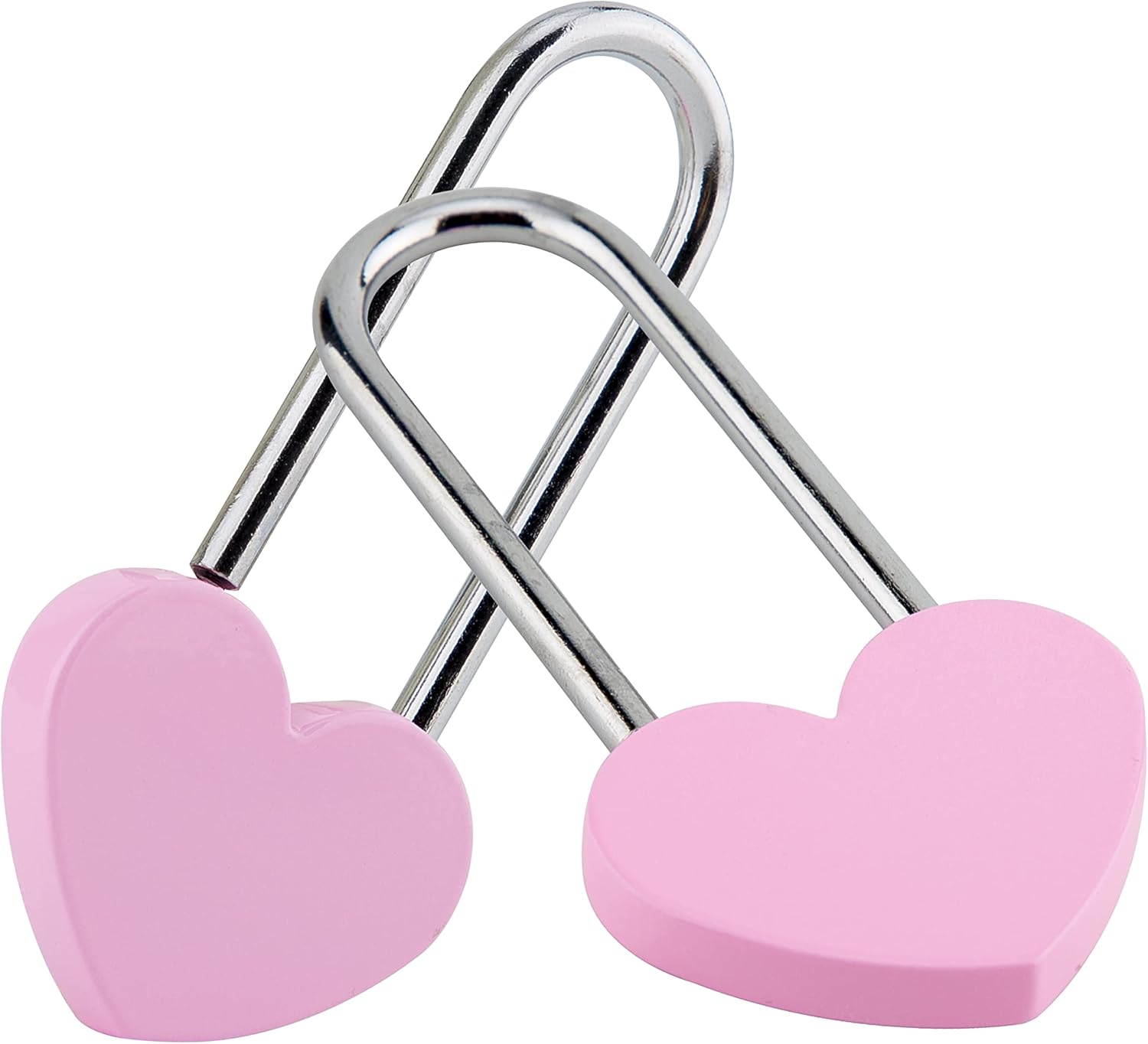 VeYocilk Love Lock Heart Padlock: Set of 4 3.5" 50mm Wish Locks - Everlasting Love for Fence & Bridge, Keyless
