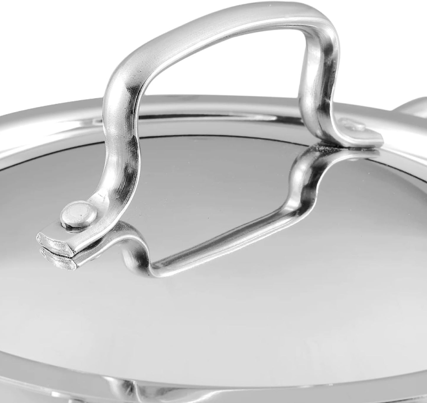 Vinod Platinum Triply Stainless Steel Extra Deep Kadai 28cm - Ideal for Indian Cooking, Sauces, Stews, Soups - Induction, Electric Compatible