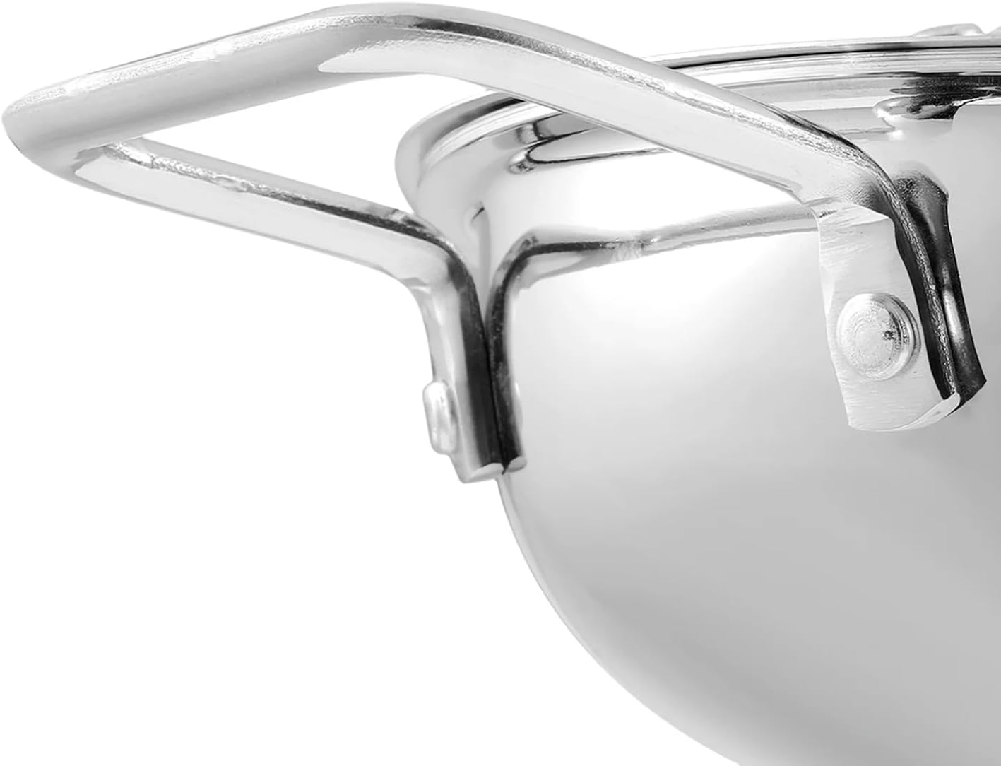 Vinod Platinum Triply Stainless Steel Extra Deep Kadai 28cm - Ideal for Indian Cooking, Sauces, Stews, Soups - Induction, Electric Compatible