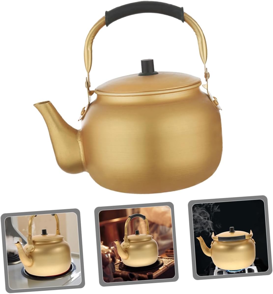 Vintage Aluminum Whistling Tea Kettle - Heat Water on Stovetop - Retro Teapot for Boiling Tea - Metal China Heating Pot