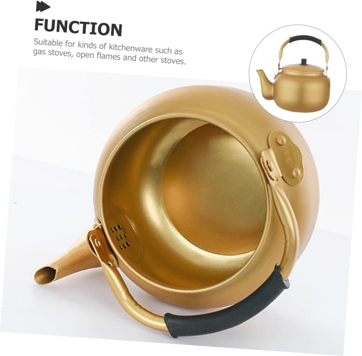 Vintage Aluminum Whistling Tea Kettle - Heat Water on Stovetop - Retro Teapot for Boiling Tea - Metal China Heating Pot
