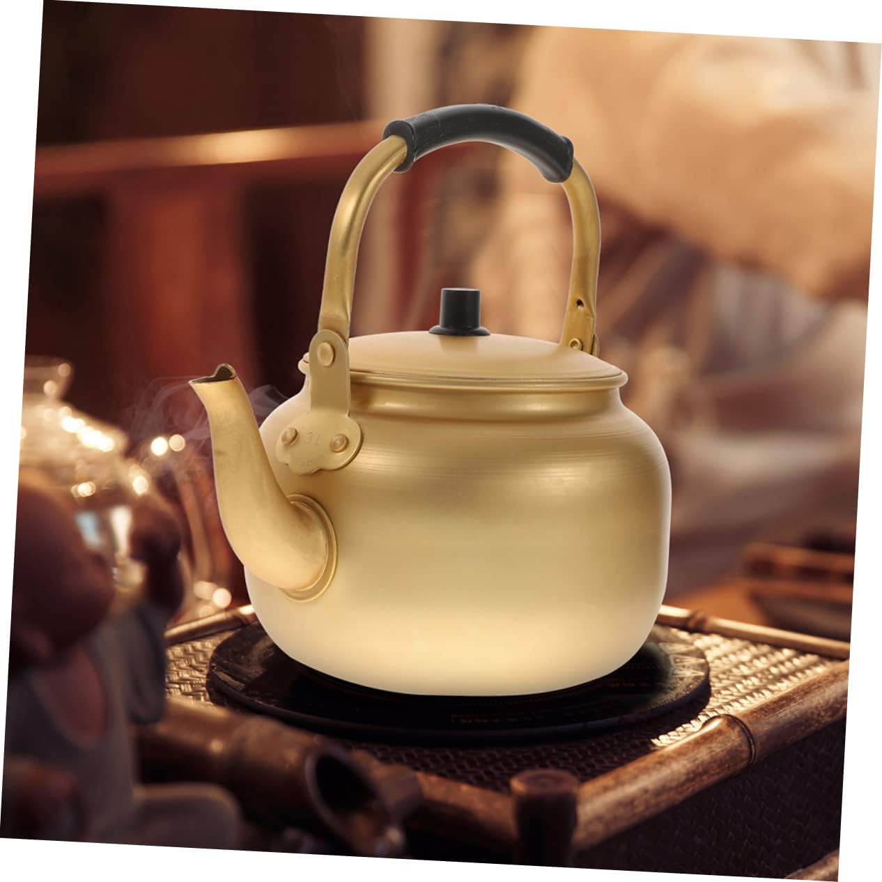 Vintage Aluminum Whistling Tea Kettle - Heat Water on Stovetop - Retro Teapot for Boiling Tea - Metal China Heating Pot