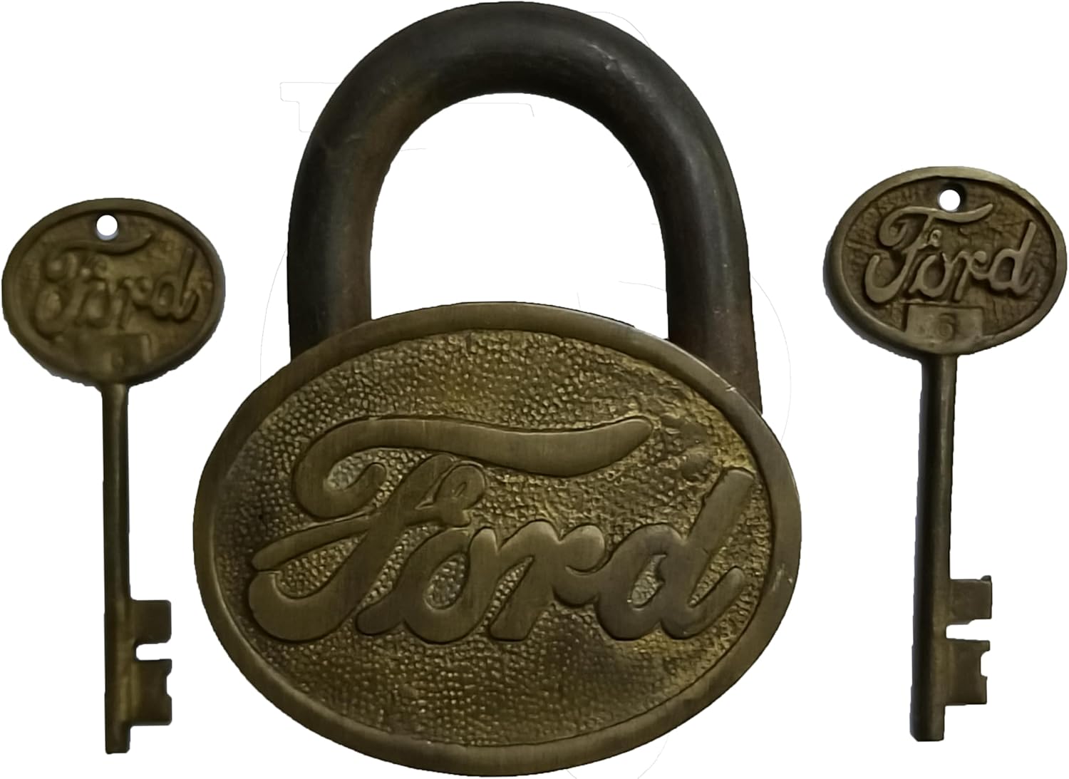 Vintage Brass Garden Padlock with Two Keys - Heavy Duty Functional Lock - Handcrafted Parijat Handicraft - Antique Style Brass Padlock