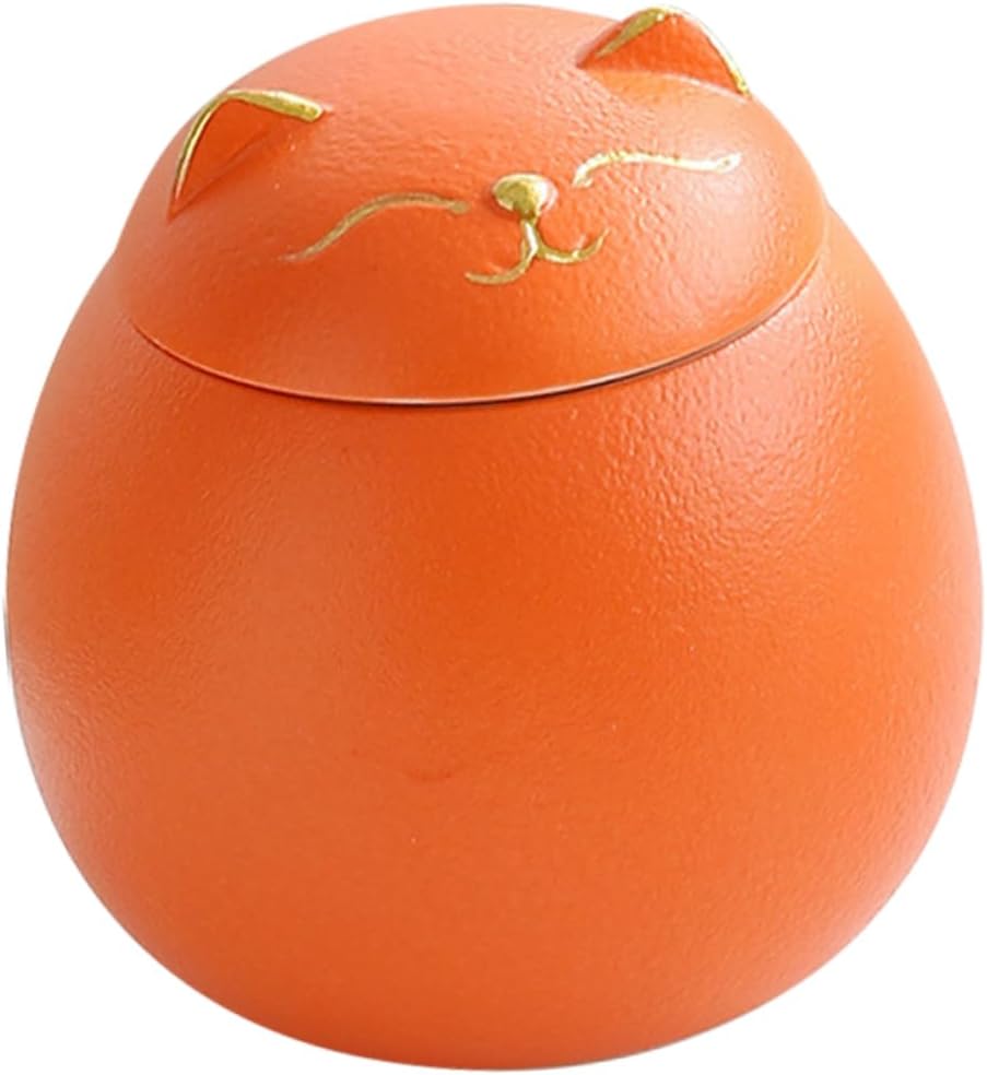 Vintage Ceramic Fortune Cat Tea Pot and Treat Jar - Airtight Canister for Loose Leaf Tea, Coffee, and Snacks