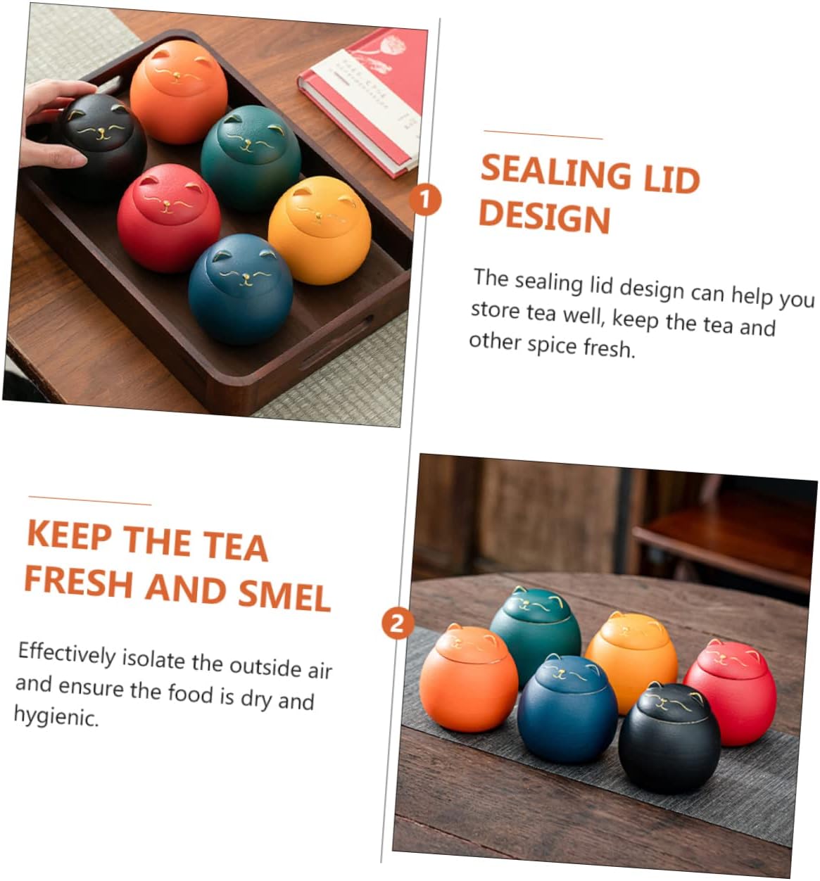 Vintage Ceramic Fortune Cat Tea Pot and Treat Jar - Airtight Canister for Loose Leaf Tea, Coffee, and Snacks