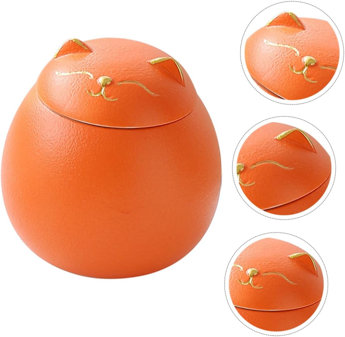 Vintage Ceramic Fortune Cat Tea Pot and Treat Jar - Airtight Canister for Loose Leaf Tea, Coffee, and Snacks