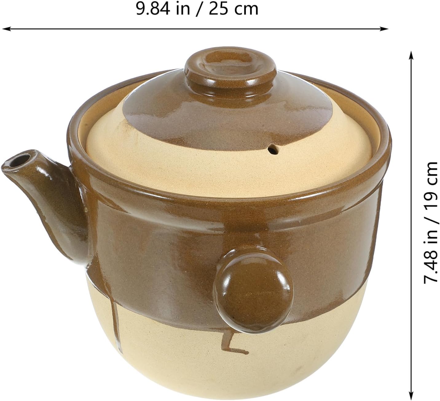 Vintage Traditional Chinese Medicine Casserole Skillet Pot for Stewing and Cooking in Greenadscape Herbal Kitchenware