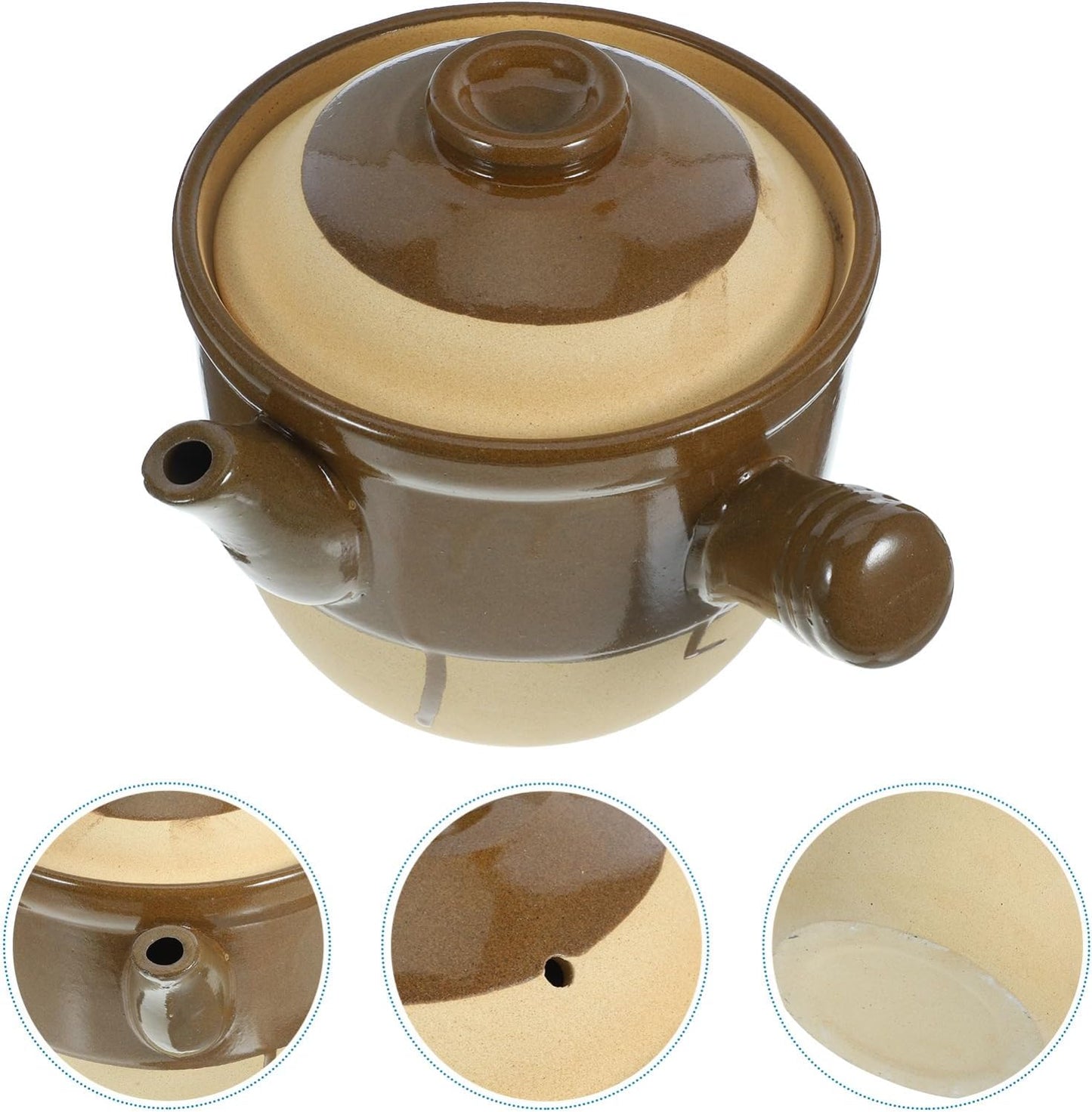 Vintage Traditional Chinese Medicine Casserole Skillet Pot for Stewing and Cooking in Greenadscape Herbal Kitchenware