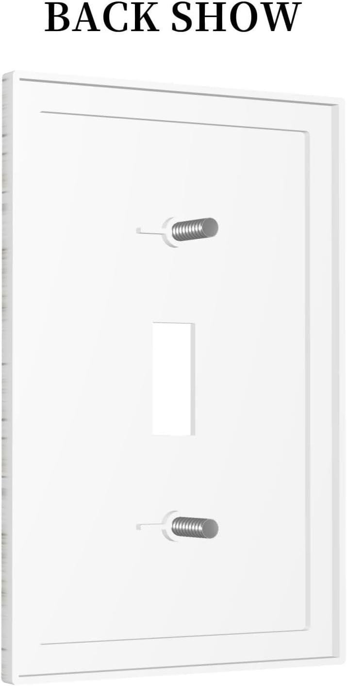 Vintage White Gray Herringbone Wood Boards Single Toggle Light Switch Cover