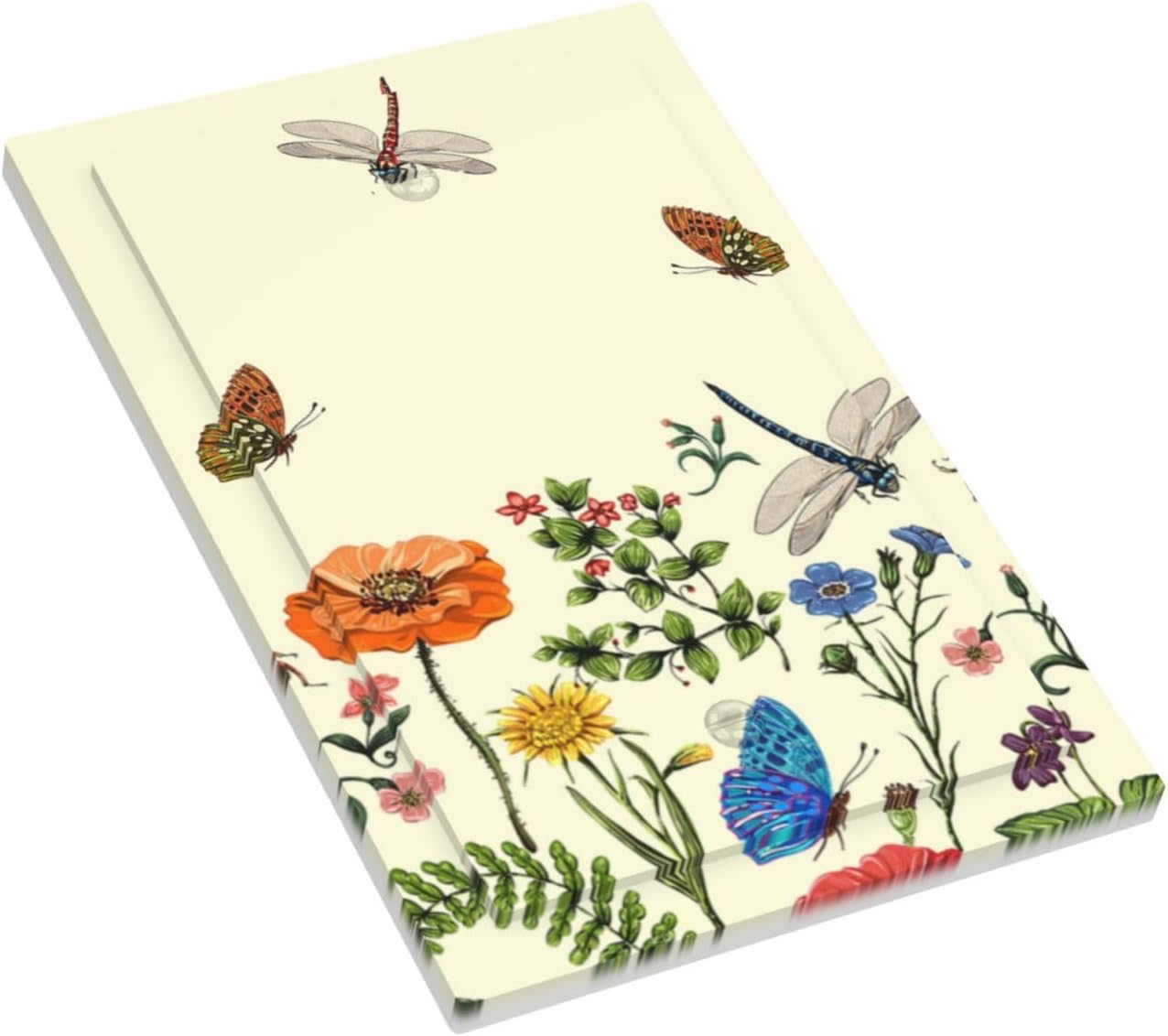 Vintage Yellow Butterfly Dragonfly Botanical Flower Floral Wallplate for Unused Outlets/Switches - 1-Gang Blank Cover Plate