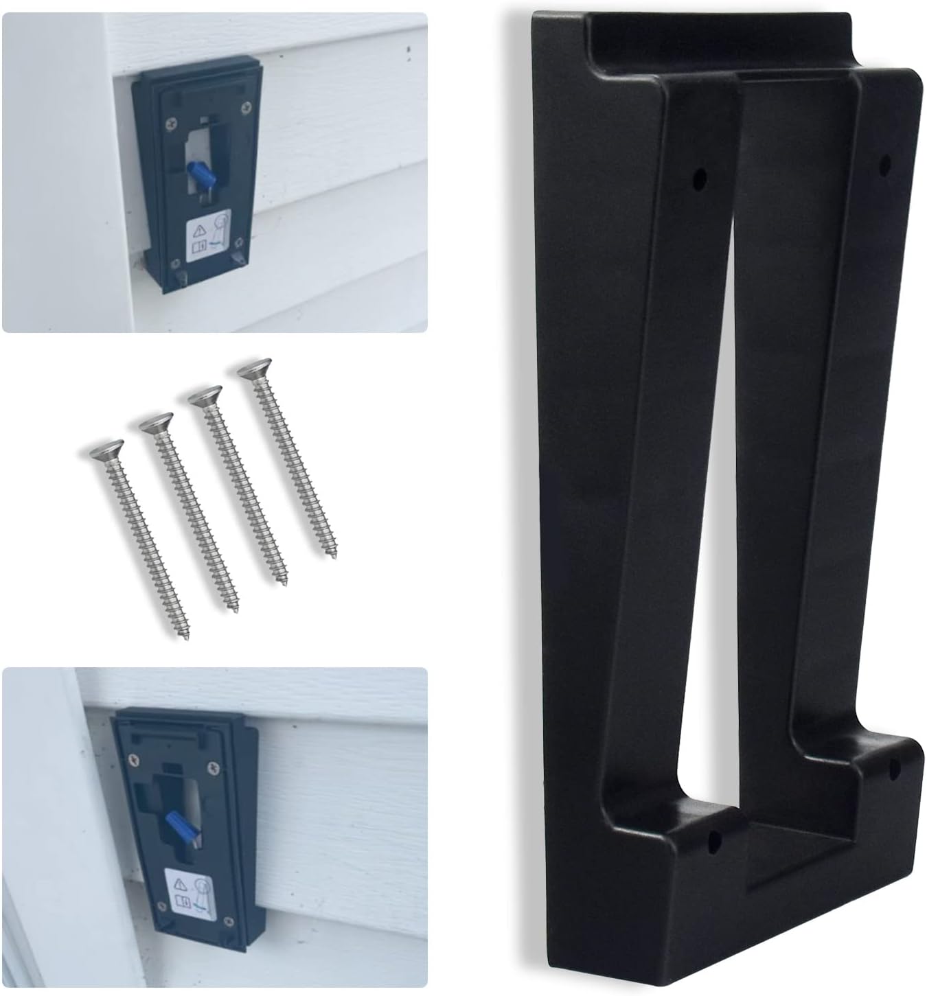 Vinyl Siding Mounting Plate for Ring Video Doorbell 2, 3, 3 Plus - Angle Adjustment Adapter with Hardware - Compatible with Standard Style Siding