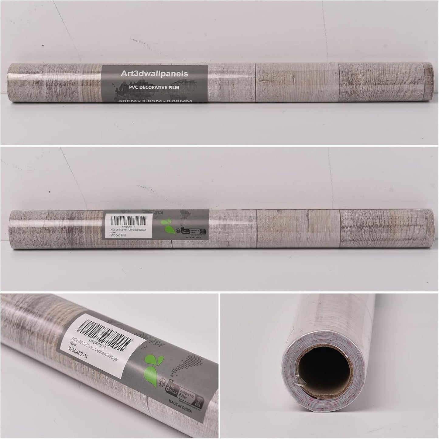 Vinyl Wood Tile Sticker in Brown - 15.8" x 120" - Pack of 1 by Art3d