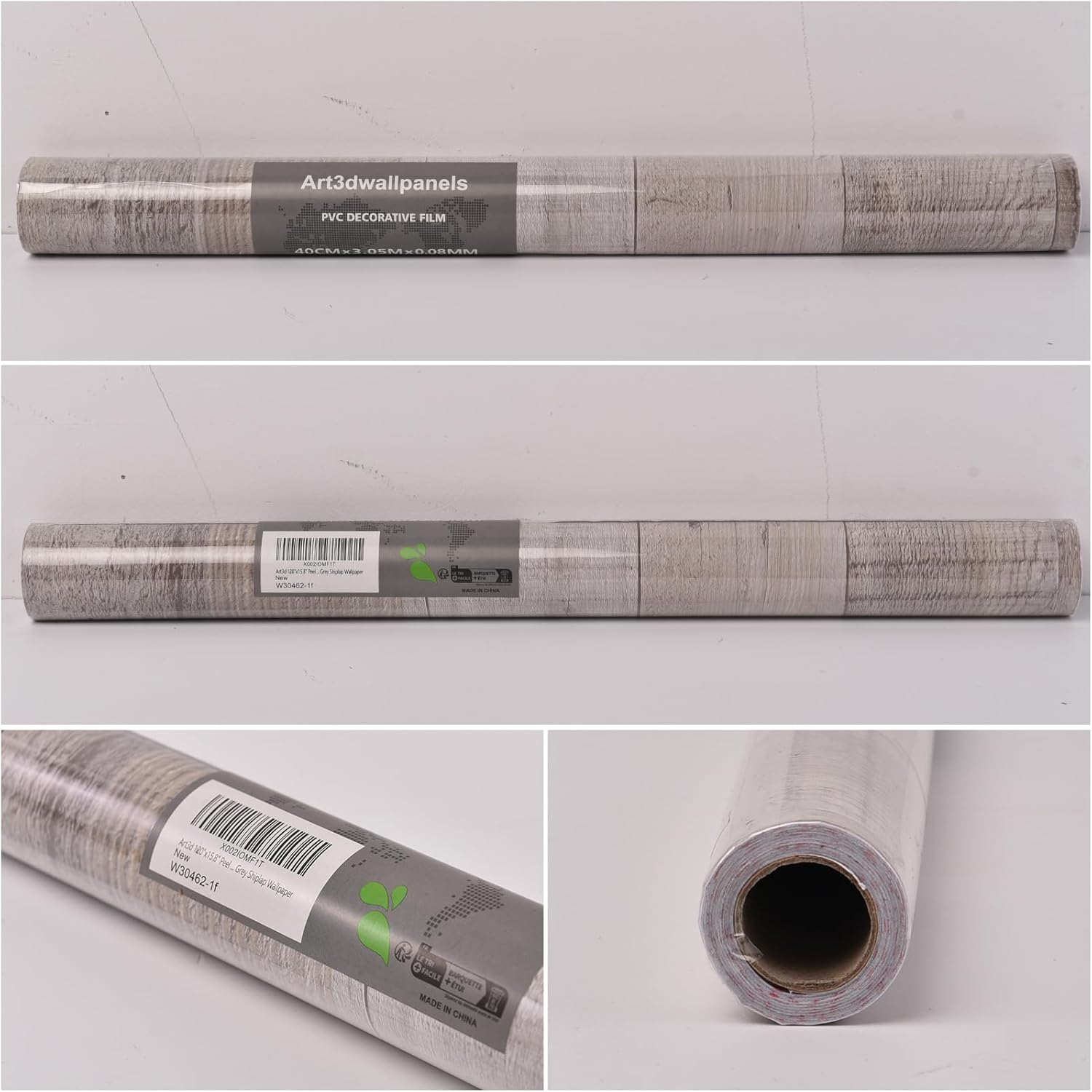 Vinyl Wood Tile Sticker in Brown - 15.8" x 120" - Pack of 1 by Art3d