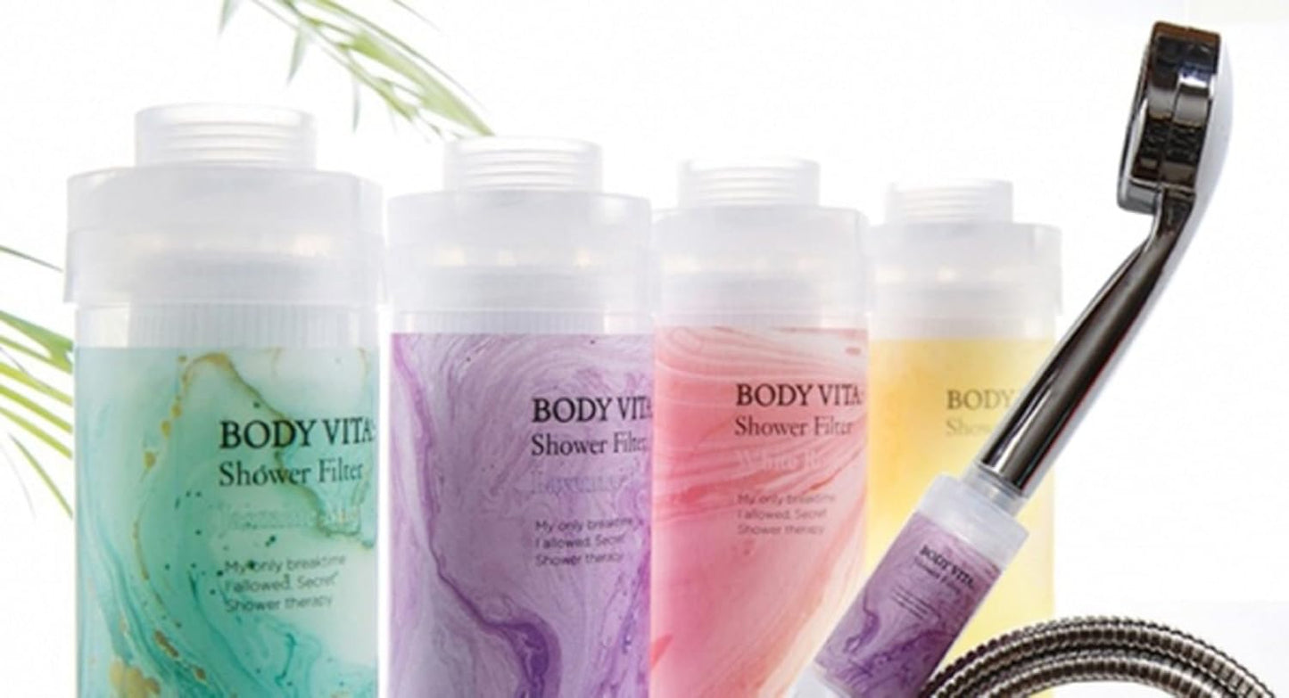 Vitamin Shower Filter for Softer Skin and Hair, Reducing Dryness and Itching - Freesia Pure