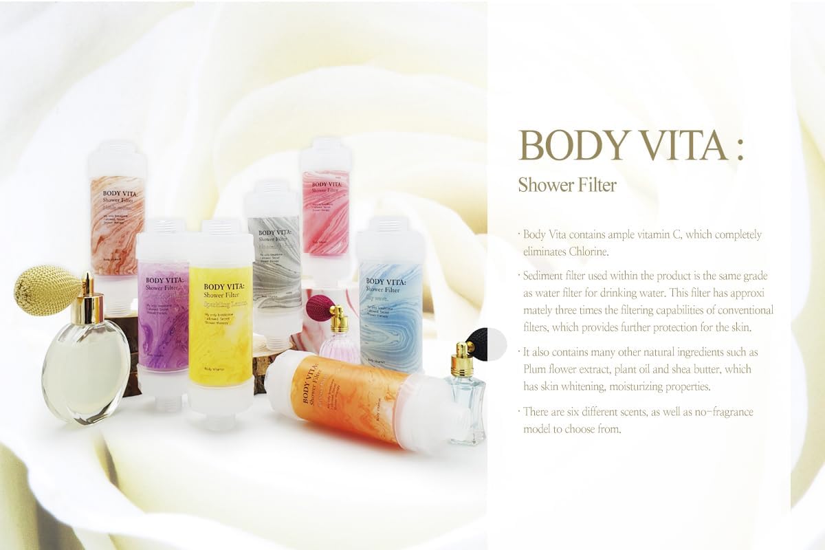 Vitamin Shower Filter for Softer Skin and Hair, Reducing Dryness and Itching - Freesia Pure