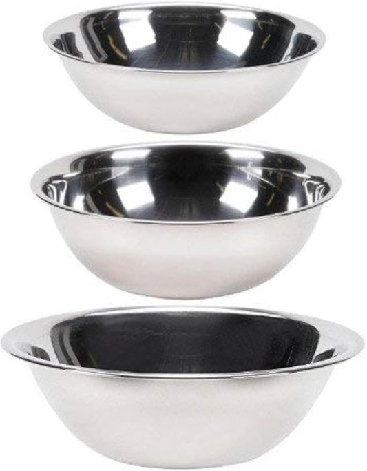 Vollrath Mixing Bowls Set - Includes 4-Quart, 5-Quart, and 8-Quart Bowls for Kitchen Mixing and Baking