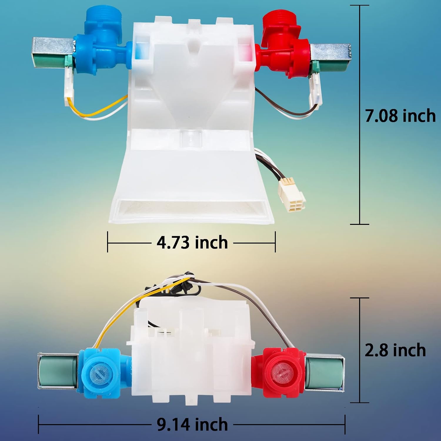 W10144820 Washer Water Inlet Valve Replacement Part for Washing Machine - Compatible with WPW10144820, W10311458, AP4371093