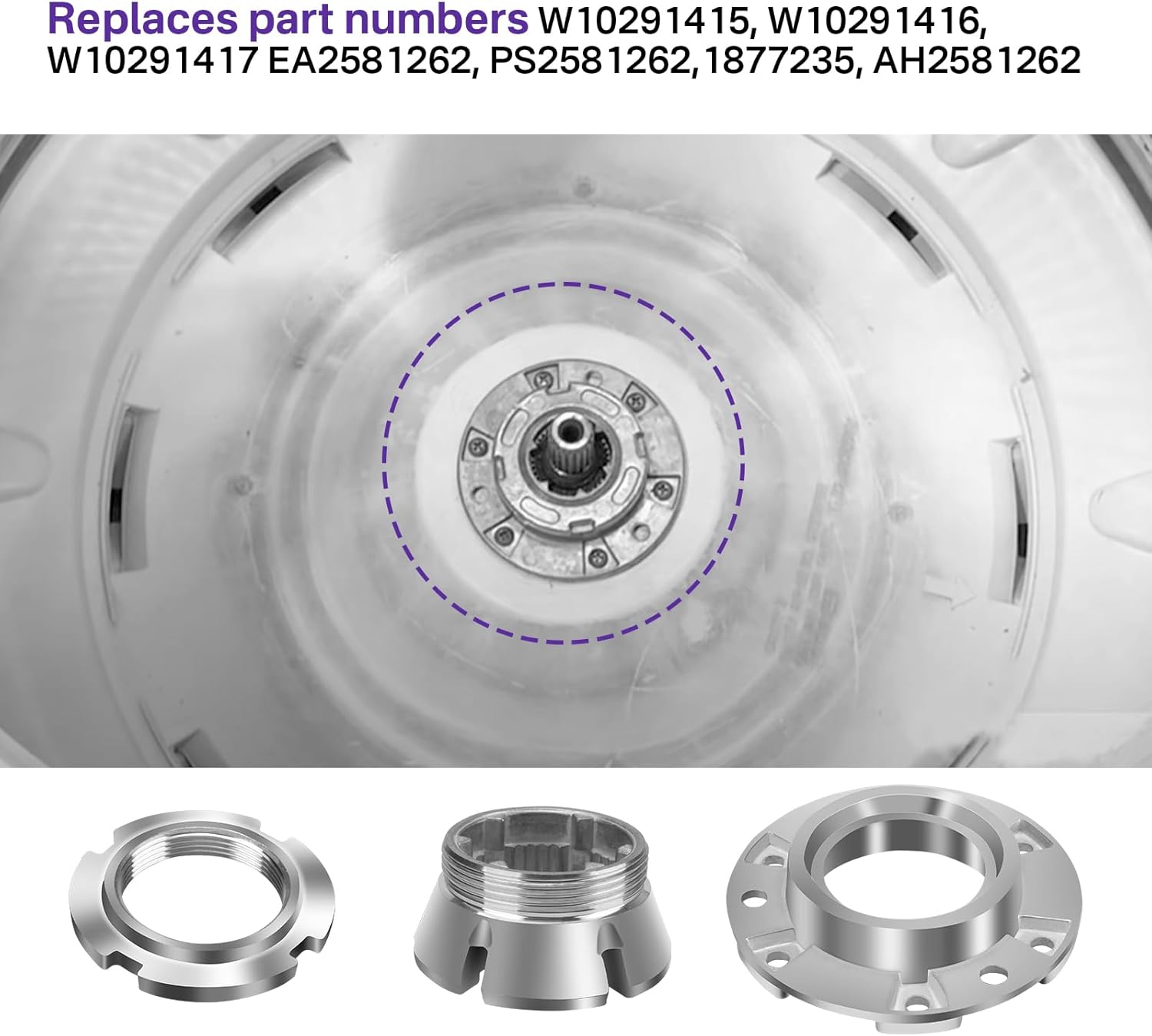 W10324651 Washer Basket Drive Hub Kit Replacement for Whirlpool Kenmore Maytag Amana Washers - Replaces W10291415 W10291416 W10291417