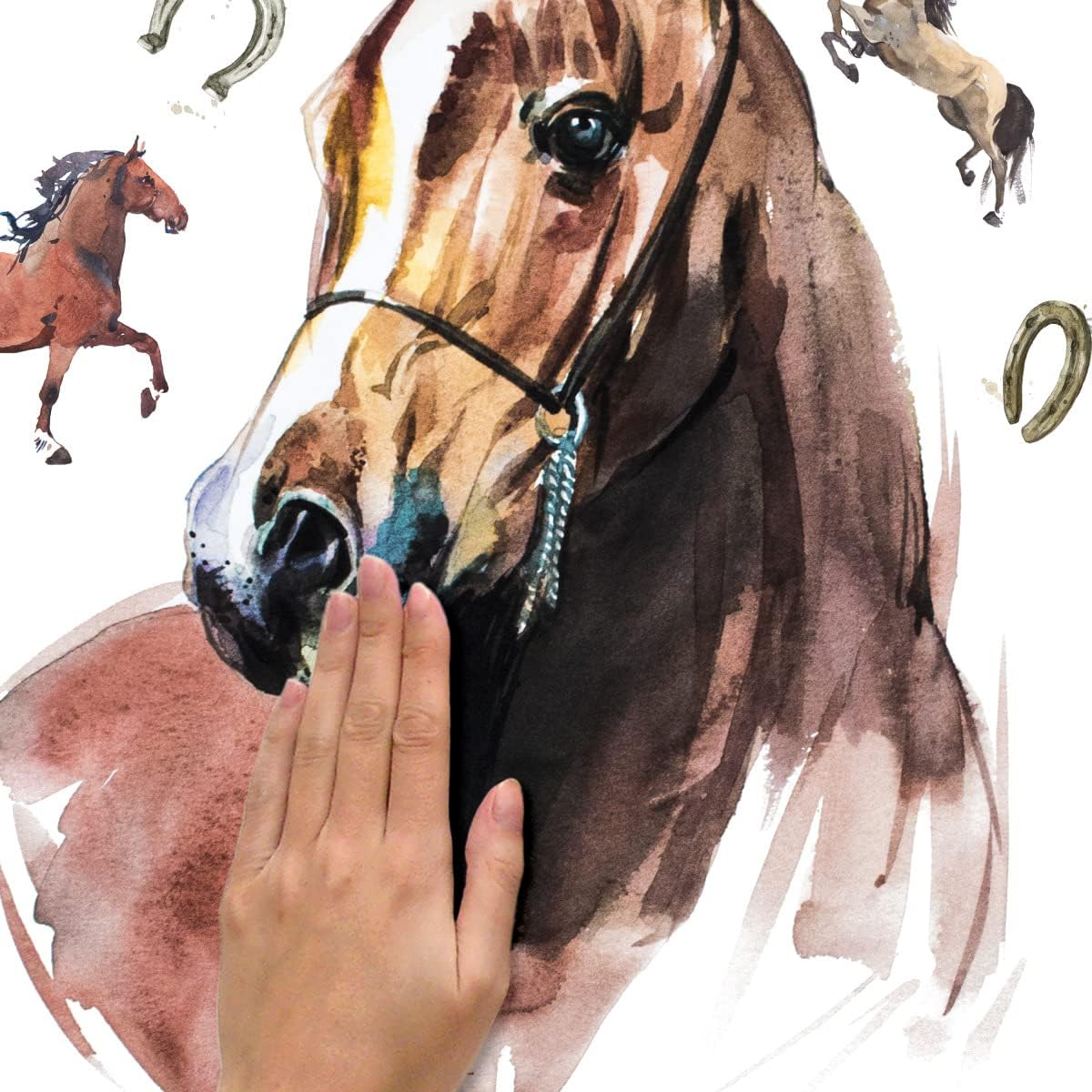 Watercolor Wild Horses Peel and Stick Wall Decals - RoomMates RMK5152GM