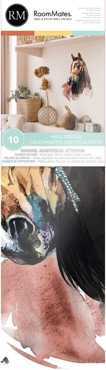 Watercolor Wild Horses Peel and Stick Wall Decals - RoomMates RMK5152GM