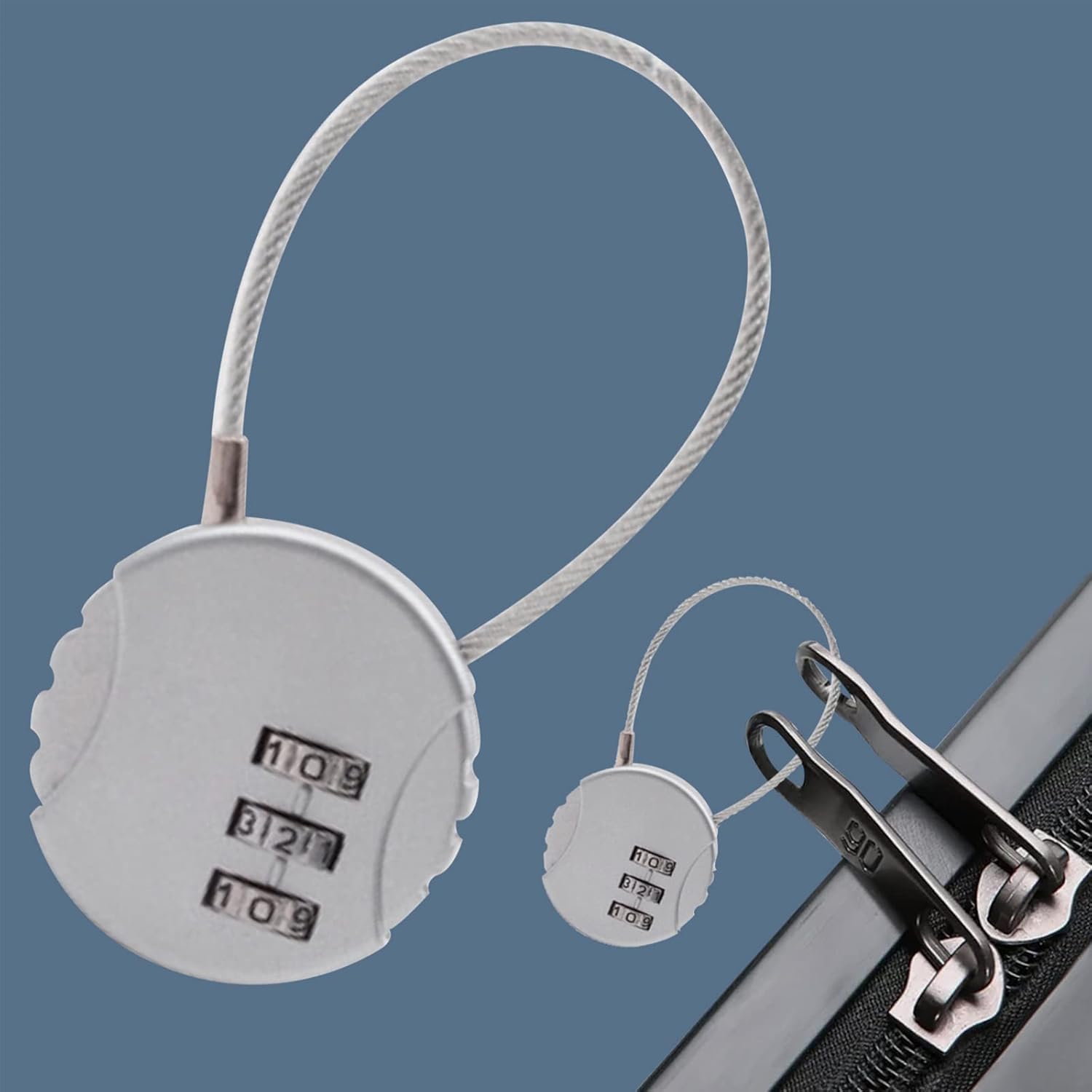 Waterproof 3 PCS Mini Wire Rope Combination Padlock for Gym Lockers & Outdoors - Set of 3-Digit Locks for Zippers, Backpacks, Trolley Cases & Fence - WildKart