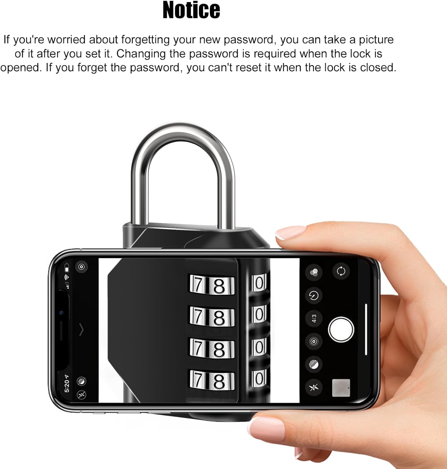 Waterproof 4 Digit Combination Lock for Door, Tool Boxes, School, Gym - Zinc Alloy Padlock - Black (1PCS) - WildKart