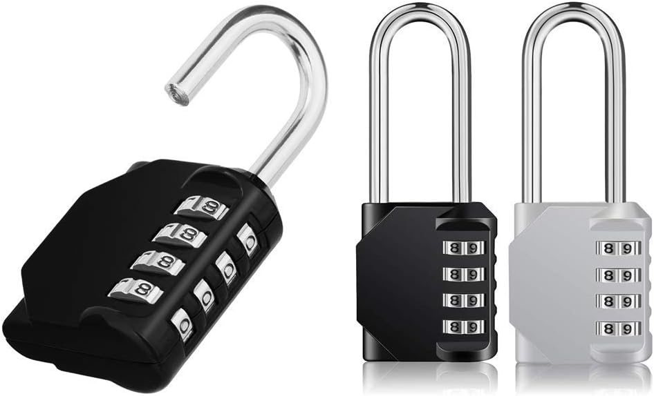 Waterproof 4 Digit Combination Lock for School, Gym, Employee Locker - Resettable Padlock for Fence, Gate, Toolbox - ZHEGE Outdoor Security