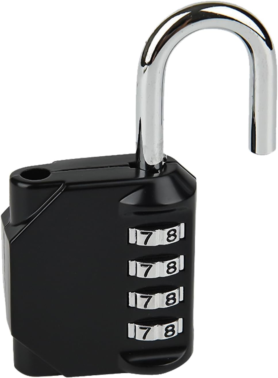 Waterproof 4-Digit Combination Lock for School Gym Locker, Toolbox, Gate - Easy to Set & Use - Resettable Metal Padlock in Black - WildKart