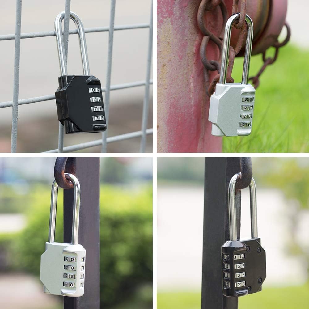 Waterproof 4 Digit Combination Lock for School, Gym, Employee Locker - Resettable Padlock for Fence, Gate, Toolbox - ZHEGE Outdoor Security