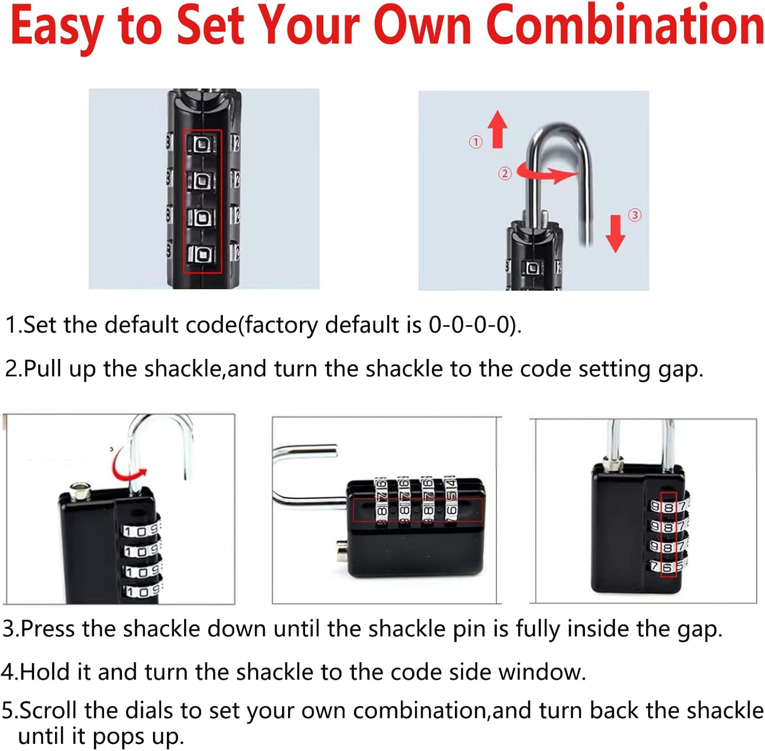 Waterproof 4 Digit Combination Padlock 2 Pack with Keys for Locker, Fence, Gate, Toolbox - Outdoor Resettable Combo Lock for School, Gym, Employee Storage - WildKart