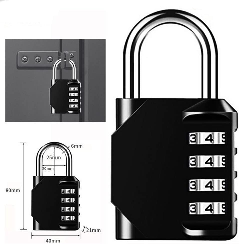 Waterproof 4 Digit Combination Padlock for Gym Locker, School Locker, Storage Locker - Resettable Code Number Lock by XUEBEI