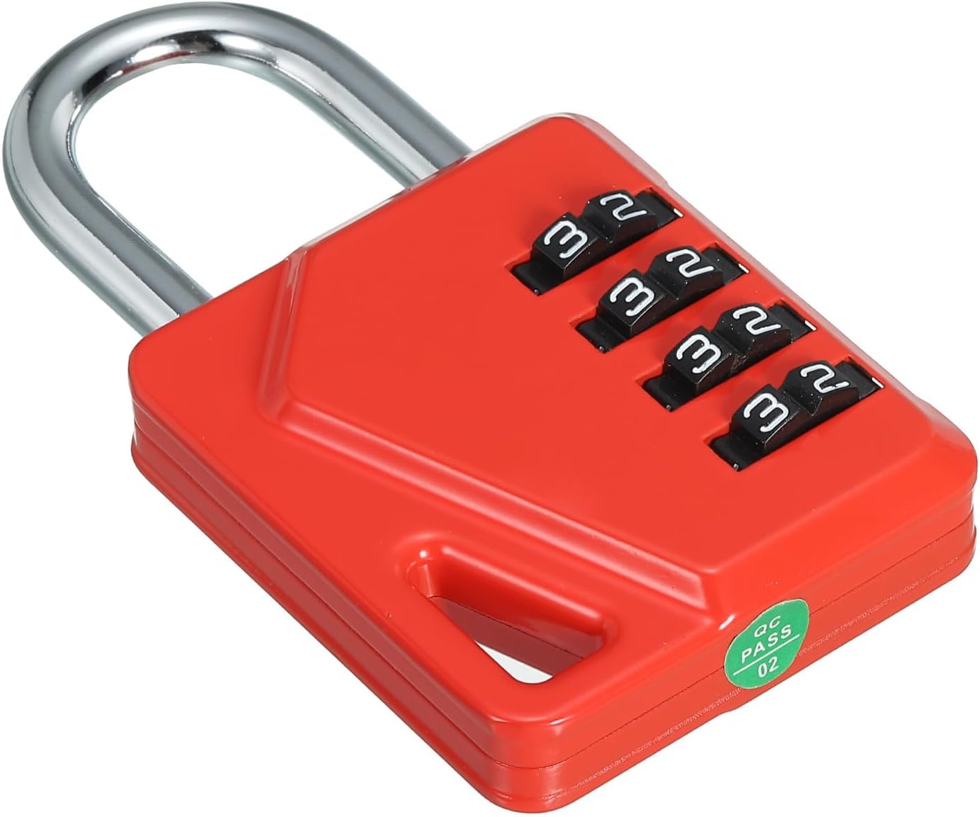 Waterproof 4 Digit Combination Padlock with Name Tag - PATIKIL 3 Inch Long Resettable Security Lock for Outdoor Gym, Red