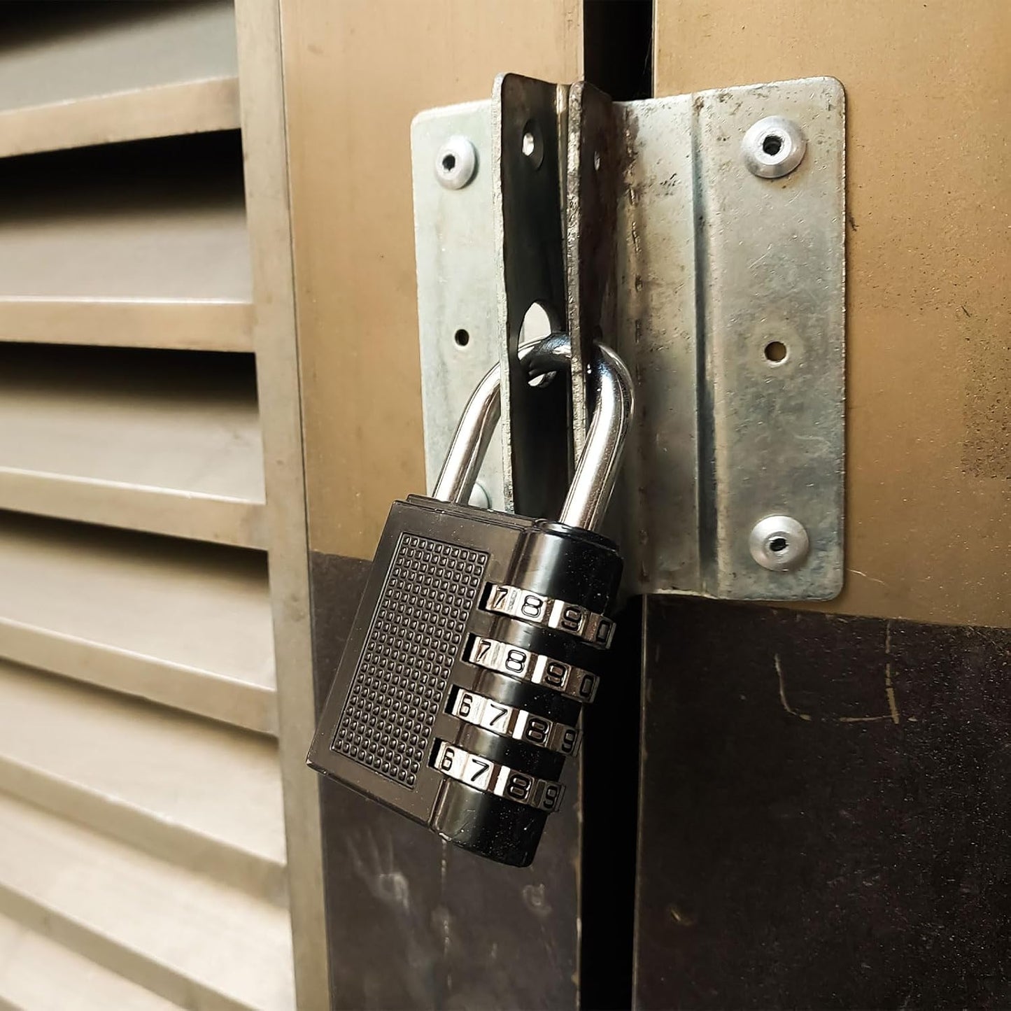 Waterproof 4 Digit Combination Padlock with Name Tag - PATIKIL 3 Inch Long Resettable Security Lock for Outdoor Gym, Red