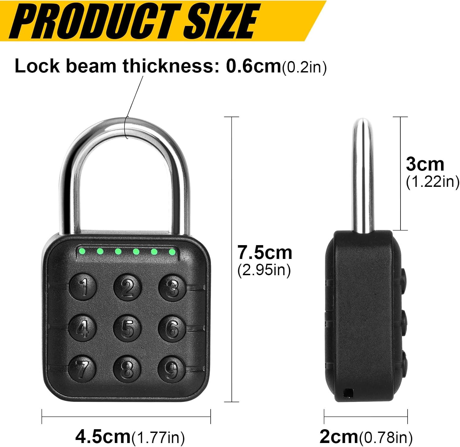 Waterproof 6-Digit Combination Lock for Locker - Smart Padlock for School Gym Lockers, Gates, Fence, Storage Unit - Black - WildKart