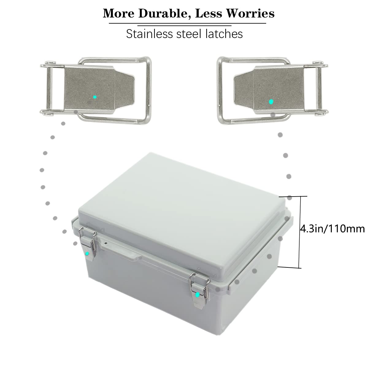 Waterproof ABS Plastic Electrical Junction Box Enclosure Set - Black and Grey (2.48 x 2.28 x 1.38 inch & 8.7 x 6.7 x 4.3)