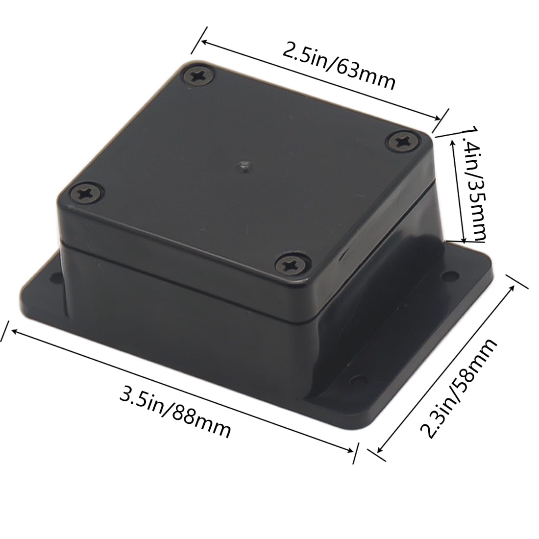 Waterproof ABS Plastic Electrical Junction Box Enclosure Set - Black and Grey (2.48 x 2.28 x 1.38 inch & 8.7 x 6.7 x 4.3)