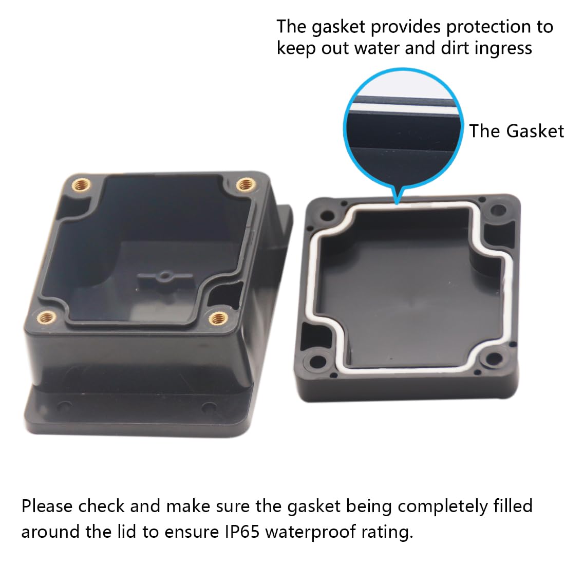 Waterproof ABS Plastic Electrical Junction Box Enclosure Set - Black and Grey (2.48 x 2.28 x 1.38 inch & 8.7 x 6.7 x 4.3)