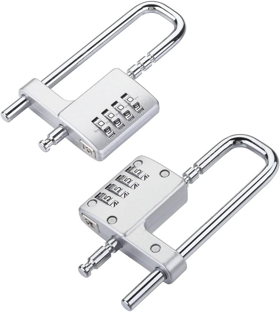 Waterproof Adjustable Shackle Combination Padlock with 4-Digit Password - Ideal for Locker Room, Gate, Toolbox - Set of 2
