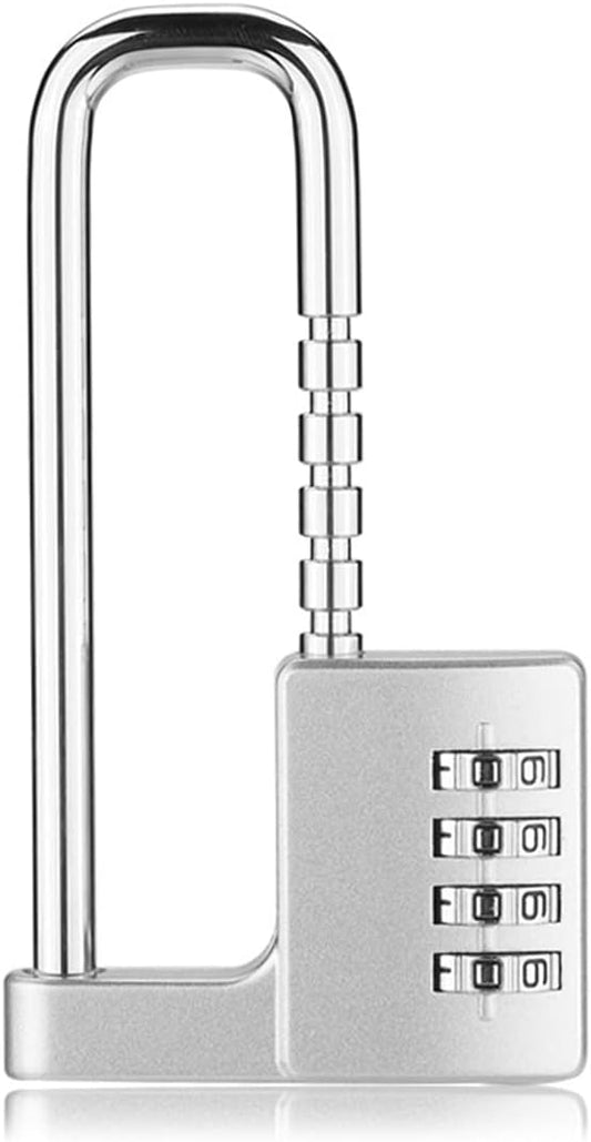 Waterproof Adjustable Shackle Combination Padlock with 4-Digit Keyless Resettable Password for Locker Room, Gate, Toolbox