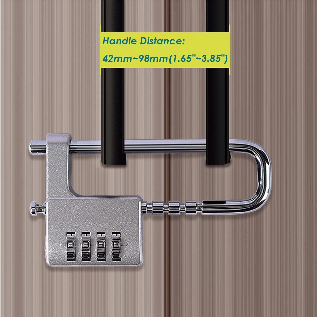 Waterproof Adjustable Shackle Combination Padlock with 4-Digit Keyless Resettable Password for Locker Room, Gate, Toolbox