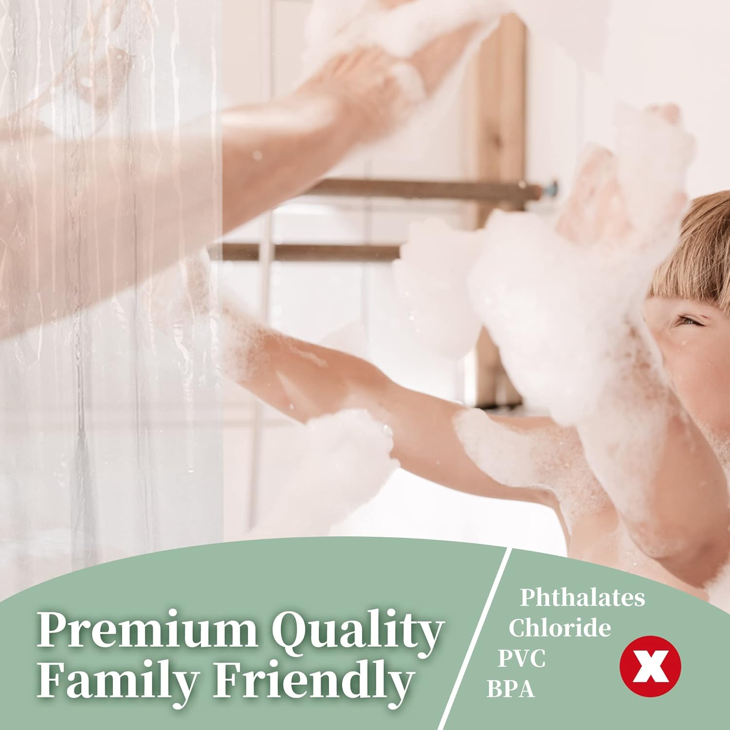 Waterproof Clear PEVA Shower Curtain Liner with Rustproof Grommets and Magnets - Standard Size Lightweight Bathroom Curtain