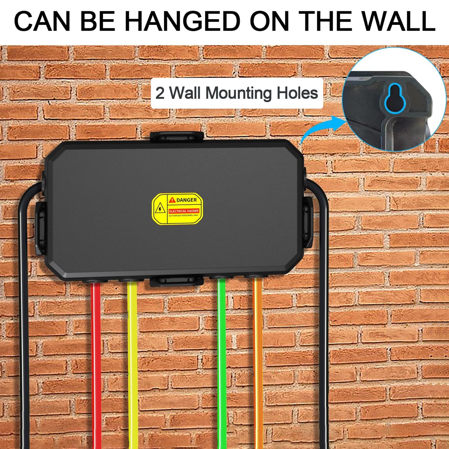 Waterproof Electrical Connection Box - Medium (10.5*5.3*4 inch) for Outdoor Use with IP54 Protection - Ideal for Extension Cords, Holiday Lights, and Timer Outlets